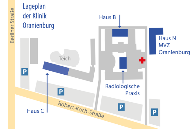 Lageplan des Brustkrebszentrums Oberhavel